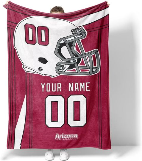 Discover Custom Arizonna Cardinals Football Fleece Blanket, Gifts for Men Women Boy