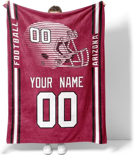 Custom Arizonna Cardinals Football Fleece Blanket, Gifts for Men Women Boy