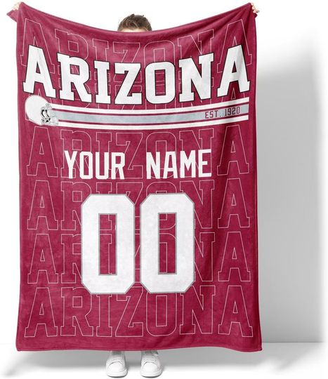 Discover Custom Arizonna Cardinals Football Fleece Blanket, Gifts for Men Women Boy
