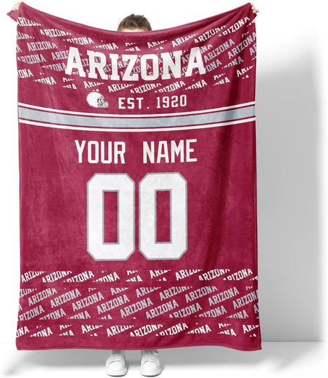 Discover Custom Arizonna Cardinals Football Fleece Blanket, Gifts for Men Women Boy