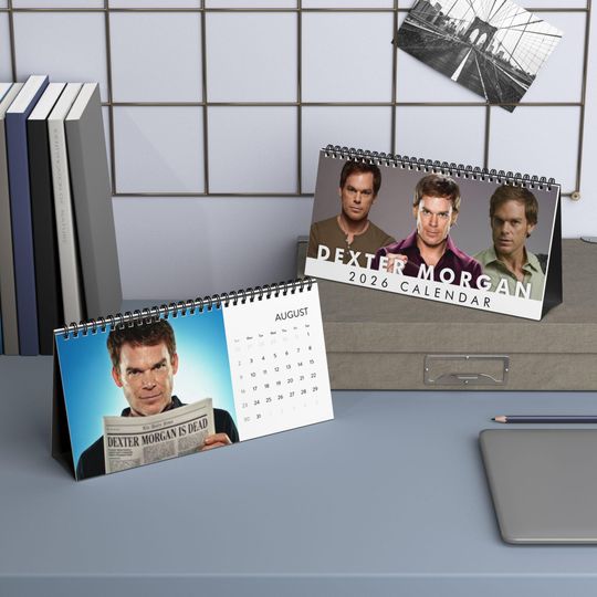 Dexter Morgan Desktop Calendar (2026 grid), Dexter Morgan Calendar, Dexter Morgan Fan gifts