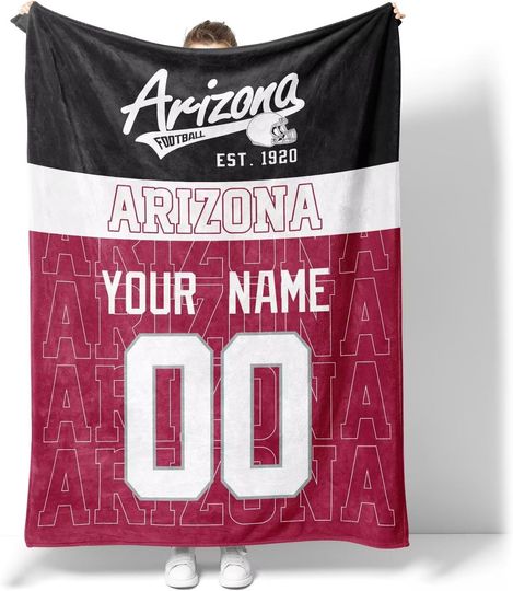 Discover Custom Arizonna Cardinals Football Fleece Blanket, Gifts for Men Women Boy