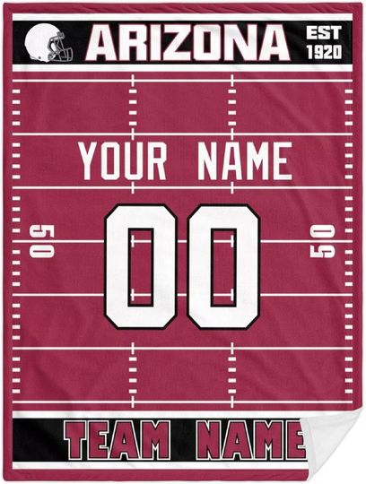 Custom Arizonna Cardinals Football Fleece Blanket, Gifts for Men Women Boy