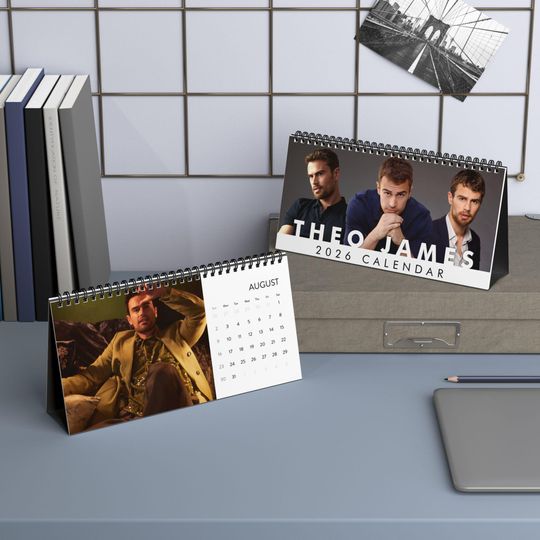 Discover Theo James Desktop Calendar (2026 grid), Theo James Calendar, Theo James Fan gifts