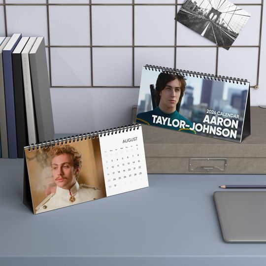 Discover Aaron Taylor-Johnson Desktop Calendar (2026 grid), Aaron Taylor-Johnson Calendar, Aaron Taylor-Johnson Fan gifts