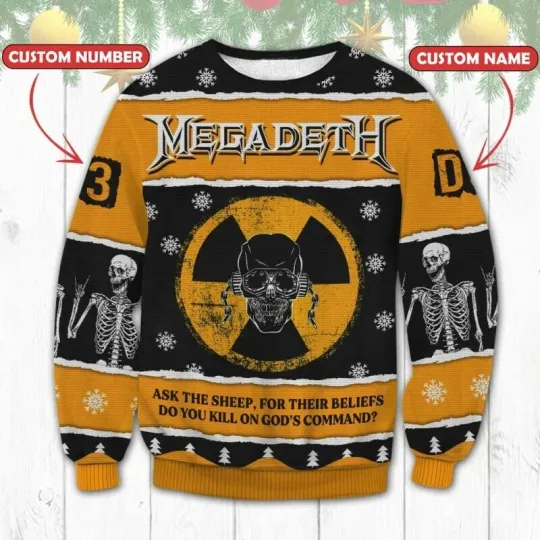BG Personalized Megadeth 3D Ugly Sweater All Size S-5XL