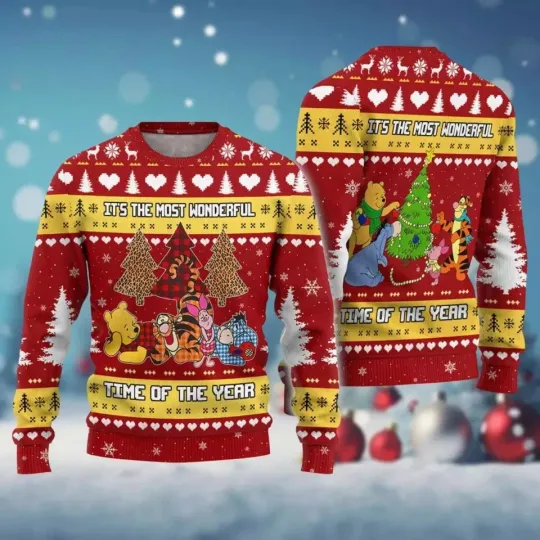 BG Winnie The Pooh It's The Most Wonderful Time Of The Year Christmas Sweatshirt