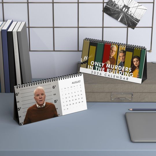 Discover Only Murders in the Building Desktop Calendar, OMITB Calendar, OMITB Fan Gift