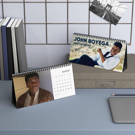 Discover John Boyega Desk Calendar, 2026 Grid Desktop Calendar, Star Wars Actor Wall Calendar, Office Organizer, Yearly Planner, Movie Fan Gift