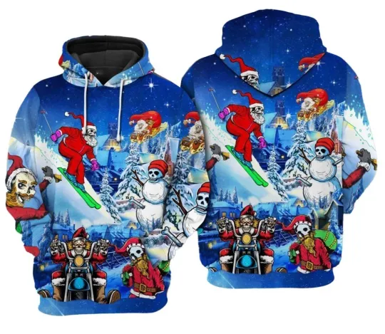 Discover 3D Skull Pattern Christmas Hoodie for Men and Women