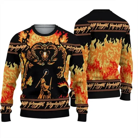 Discover BG Lord Rings You Shall Not Pass Ugly Christmas Sweater, Christmas Sweatshirt