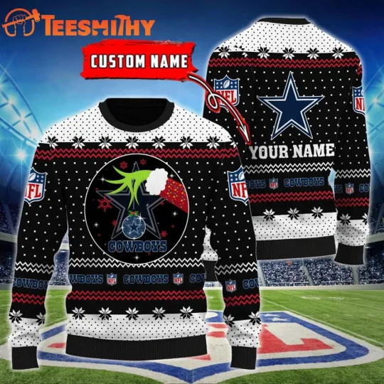 Discover Custom Dallas Cowboi football funny character Hands Personalized Ugly Christmas Sweater