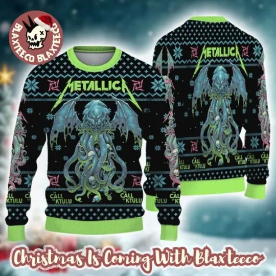 Discover Metallicaa The Call Of Ktulu Art By Luke Preece 2025 Ugly Christmas Sweater