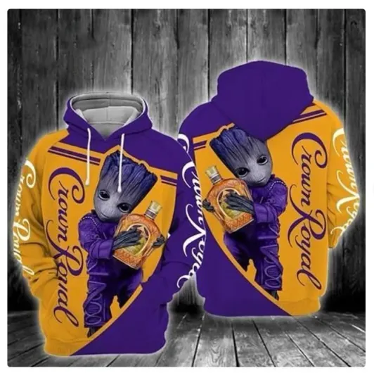 Crown Royal Groot 3D Print Lightweight Hoodie