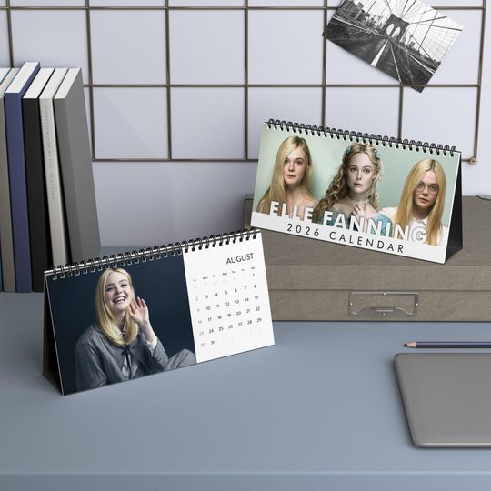 Discover Elle Fanning Desktop Calendar (2026 grid), Elle Fanning Calendar, Elle Fanning Fan gifts