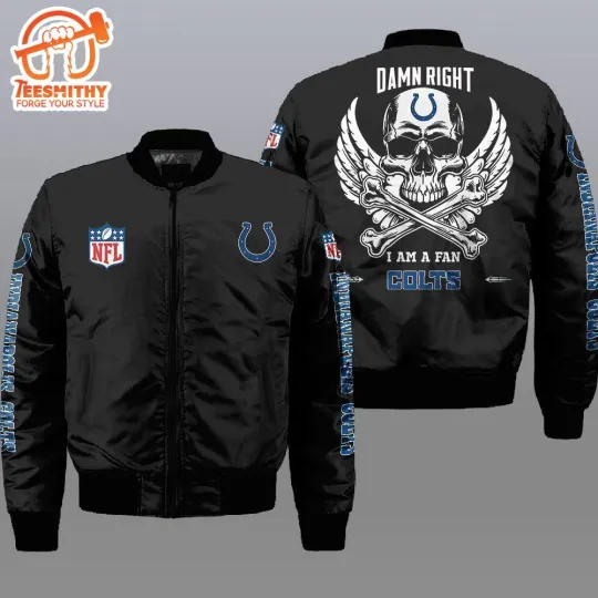 Indianapolis Colt Wings Skull 3D Bomber Jacket Gift For Fans