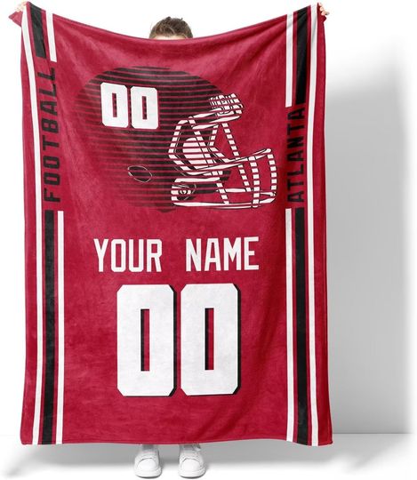 Custom Atlanta Falcons Football Fleece Blanket, Gifts for Men Women Boy