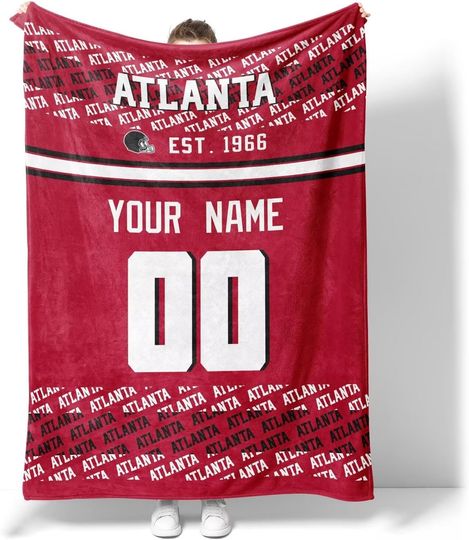 Custom Atlanta Falcons Football Fleece Blanket, Gifts for Men Women Boy