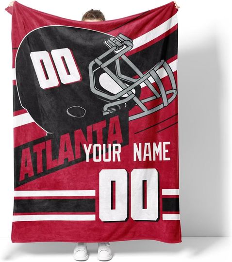 Custom Atlanta Falcons Football Fleece Blanket, Gifts for Men Women Boy