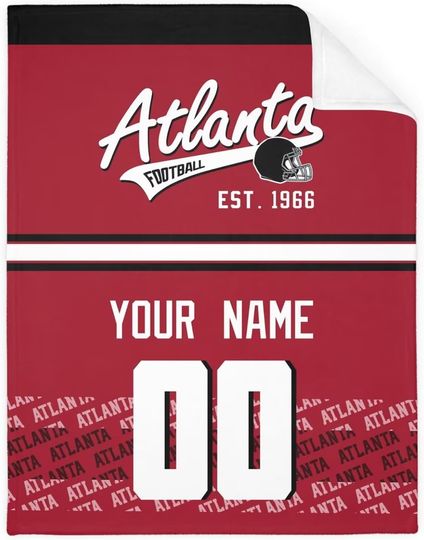 Custom Atlanta Falcons Football Fleece Blanket, Gifts for Men Women Boy