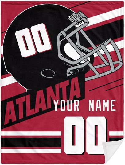 Custom Atlanta Falcons Football Fleece Blanket, Gifts for Men Women Boy