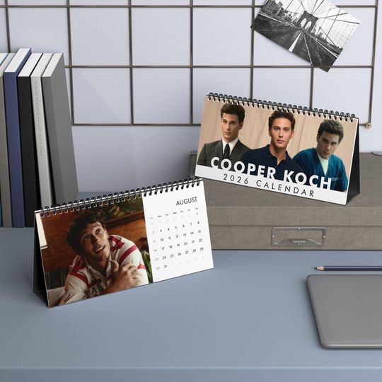 Discover Cooper Koch Desktop Calendar (2026 grid), 2026 Desktop Calendar with Cooper Koch, Celebrity Calendar, Actor Gift