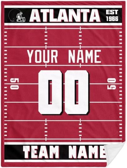 Custom Atlanta Falcons Football Fleece Blanket, Gifts for Men Women Boy