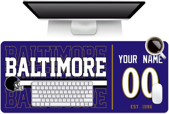 Discover Custom Baltimore Ravens Mouse Pad, Desk Pad for Men Women Youth Gifts