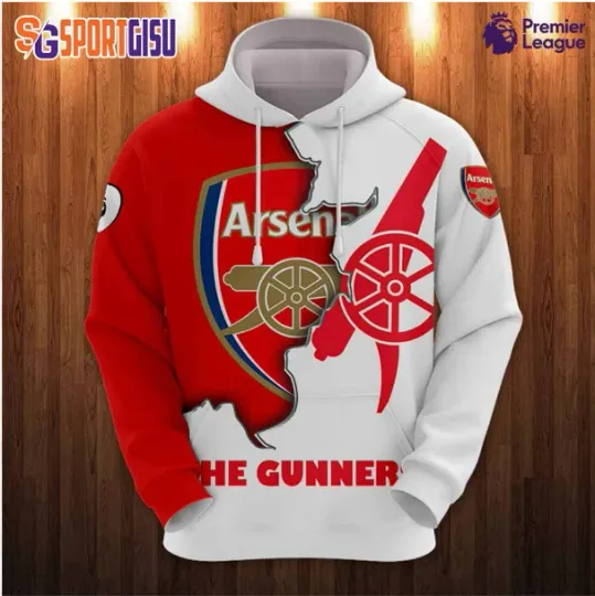 Discover Arsen@l The Gunner E.P.L FC All Over Printed 3D Hoodie Gift For Fan