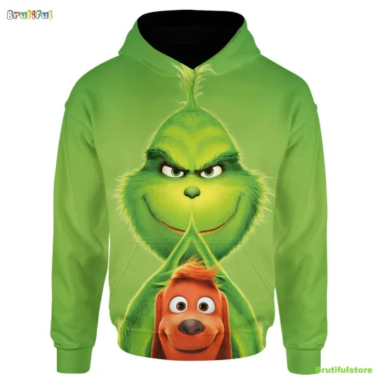 Discover funny character Merry Christmas All Over Print 3D Hoodie, Grin Merry Xmas Shirt