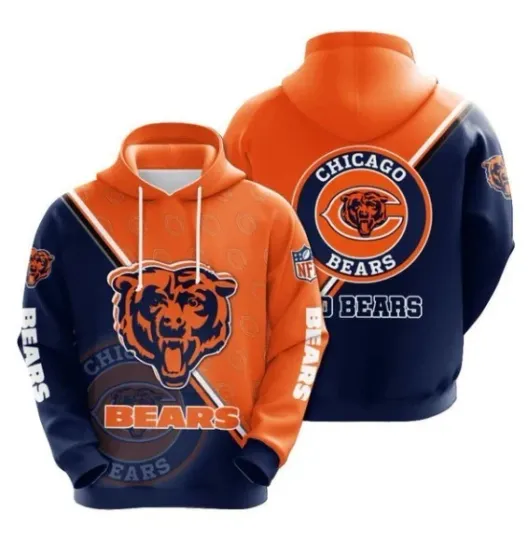 Discover Chicago Football Team Bears All Over Printed 3D Hoodie Gift For Fan