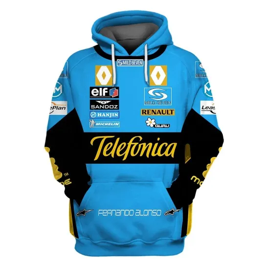 Discover Renault Racing FRD Alonso Driver Team F1 All Over Print 3D Hoodie
