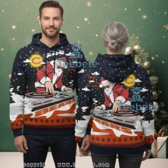 Discover Chicago Dj Santa Claus Bears All Over Printed 3D Hoodie