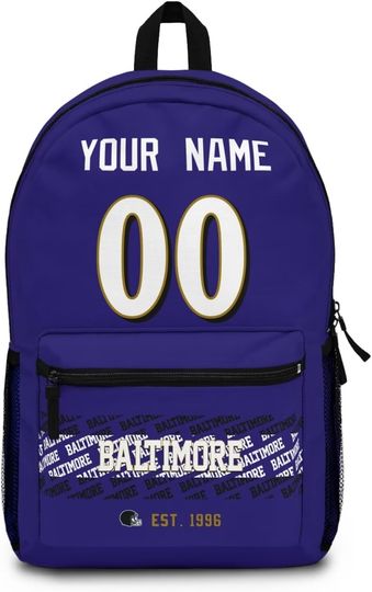 Discover Custom Baltimore Ravens Backpack for Kids, Back to School Gift