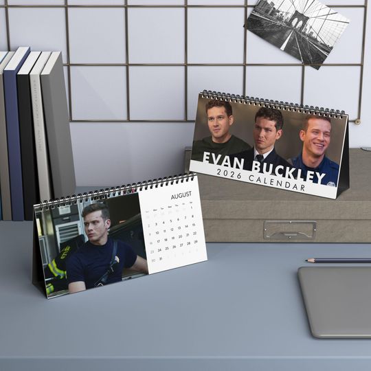 Discover Desk Calendar, Evan Buckley 2026 Grid Design, Wall Calendar, Office Decor, Yearly Planner, Home Organizer, Unique Gift Idea