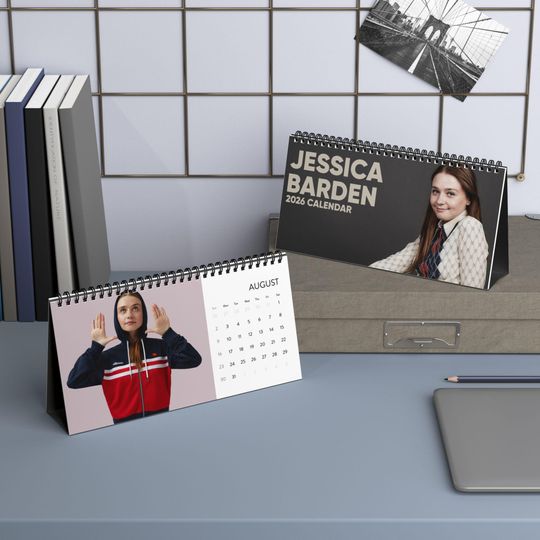 Discover Jessica Barden Desktop Calendar (2026 grid), 2025 Desktop Calendar with Jessica Barden, Celebrity Calendar, Actor Gift, Office Desk Planner