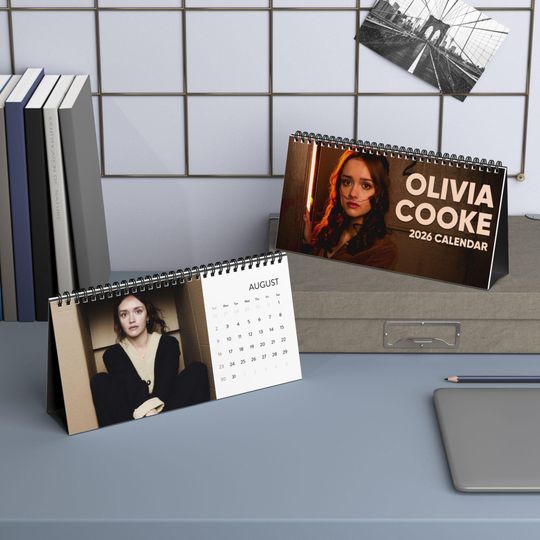 Olivia Cooke Desktop Calendar (2026 grid), 2025 Desktop Calendar with Olivia Cooke, Celebrity Calendar, Actor Gift, Office Desk Planner
