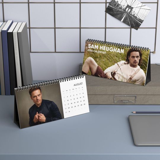 Discover Sam Heughan Desk Calendar, Desktop Calendar, 2026 Calendar, Sam Heughan Calendar, Wall Calendar, Office Calendar