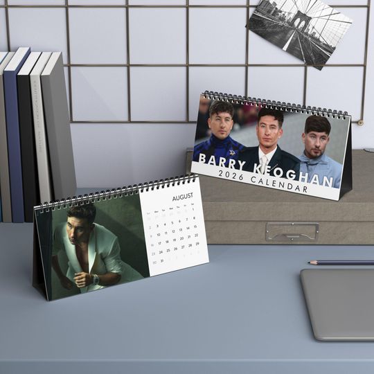Discover Barry Keoghan Desktop Calendar (2026 grid), Barry Keoghan Calendar, Barry Keoghan Fan gifts