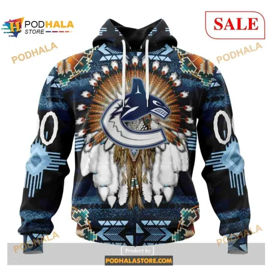 Discover Vancouver Canucks Native Costume Ice Hockey All Over Printed 3D Hoodie