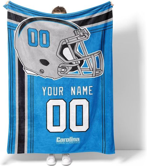 Custom Carolina Panthers Football Fleece Blanket, Gifts for Men Women Boy