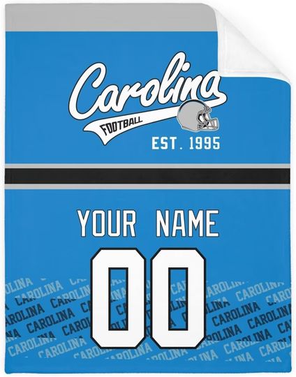 Custom Carolina Panthers Football Fleece Blanket, Gifts for Men Women Boy
