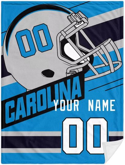 Custom Carolina Panthers Football Fleece Blanket, Gifts for Men Women Boy