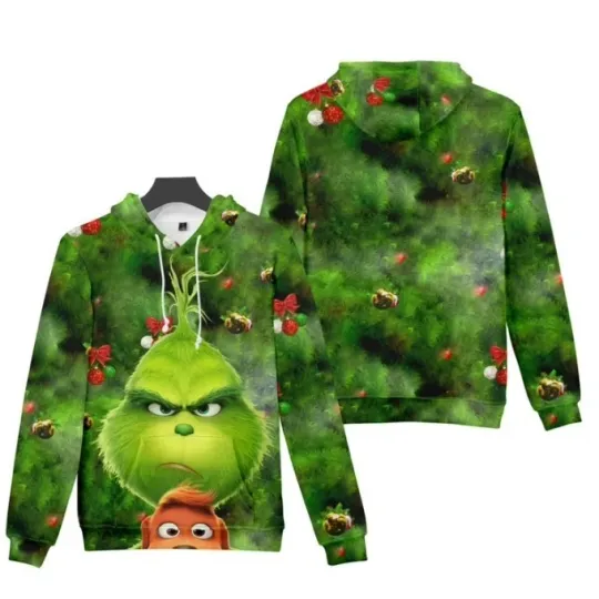 The funny character Christmas Tree funny character 3D Hoodie Merry Grin Shirt
