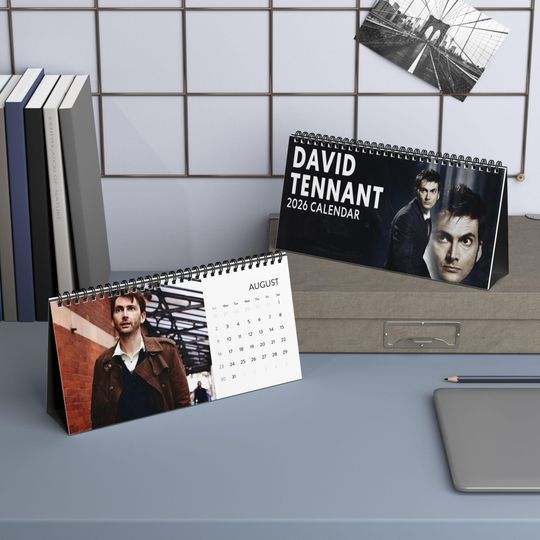 Discover David Tennant Desktop Calendar (2026 grid), David Tennant Calendar, David Tennant Fan gifts