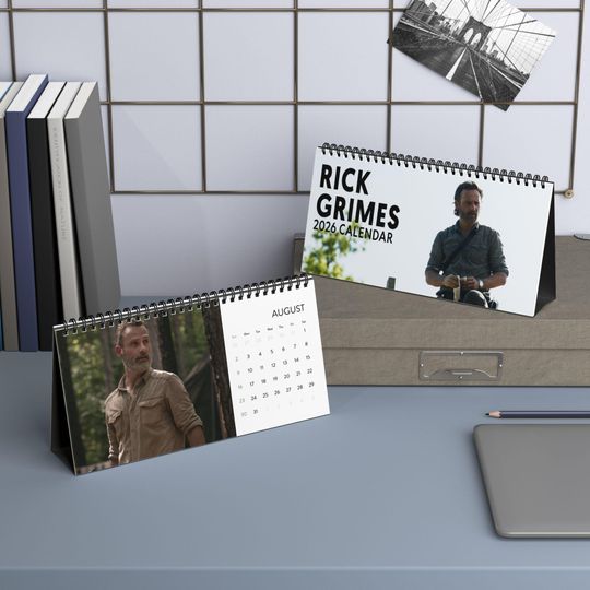 Discover Rick Grimes Desktop Calendar (2026 grid), Rick Grimes Calendar, Rick Grimes Fan gifts