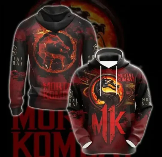 Discover 2025 Men Women 3D Print Hot Game Mortal Kombat All Over Printed Hoodie