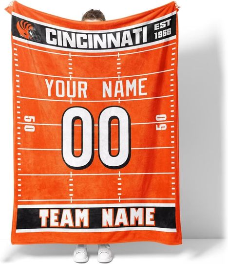 Discover ANTKING Cincinnati Blanket for Men Women Boy Gifts Custom Name and Number Throw Blanket