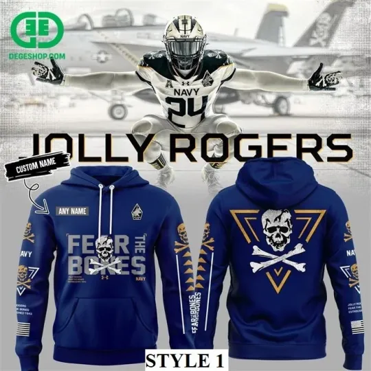 Discover Midshipmen Jolly Rogers Fear The Bone All Over Printed 3D Hoodie Gift For Fan