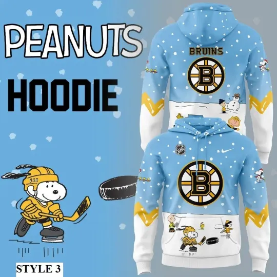 Snoop Boston Bruins Peanuts Ice Hockey All Over Printed 3D Hoodie